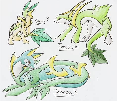 Snivy Evolution Series X By Celestialtentails On Deviantart