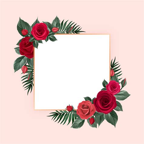 Red Flower Frame Vector Art Icons And Graphics For Free Download