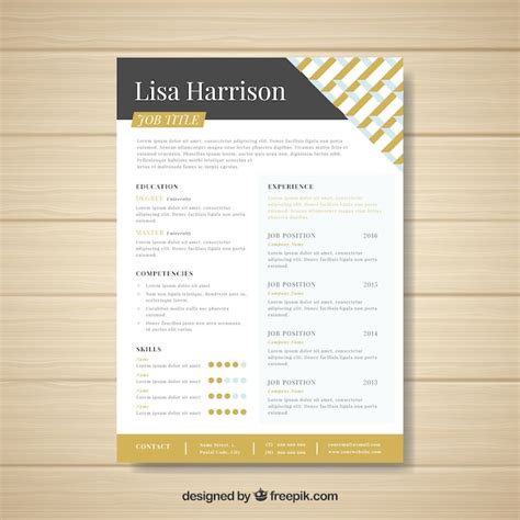 Free Vector Black And Yellow Resume Template