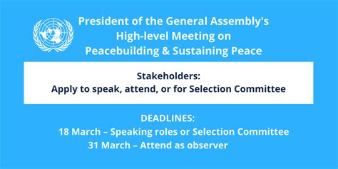 Apply To Speak Or Attend The President Of The Un General Assemblys