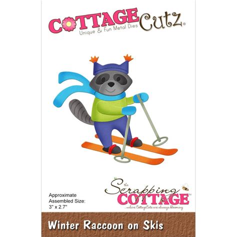 Cottage Cutz Die Winter Raccoon On Skis