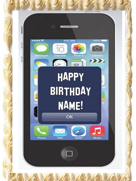 Cell Phone Iphone Theme Party Edible Cake Topper Image Etsy Edible
