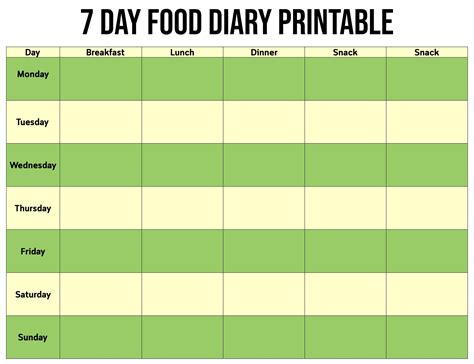 7 Best Free Printable Diet Journal Template Images And Photos Finder