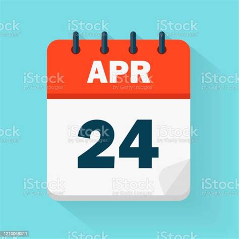 April 24th Daily Calendar Icon In Vector Format Date Time Day Month