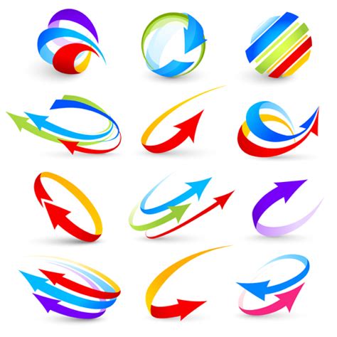 Abstract Colorful Arrows Vector Graphics Free Download