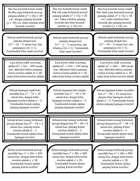 Bentuk aljabar - materi matematika smp - Jika luas keramik kamar mandi