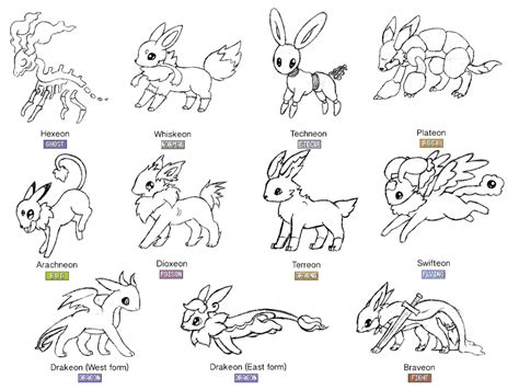 Eeveelutions Coloring Pages Pokemon Coloring Pages Pokemon