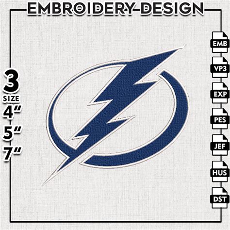 Tampa Bay Lightning Embroidery File NHL Embroidery Designs Inspire