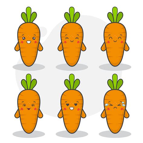Set Of Cute Carrot Characters 1377121 Vector Art At Vecteezy