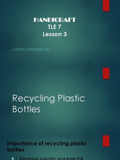 Recycling Plastic Bottles Pdf