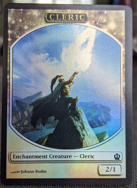 Foil Token Cleric From Theros Magic The Gathering Mtg Proxy Card