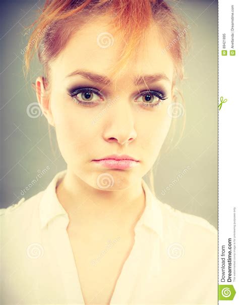 Unhappy Worried Young Woman Sad Teen Girl Stock Image Image Of Girl Expression 89421895