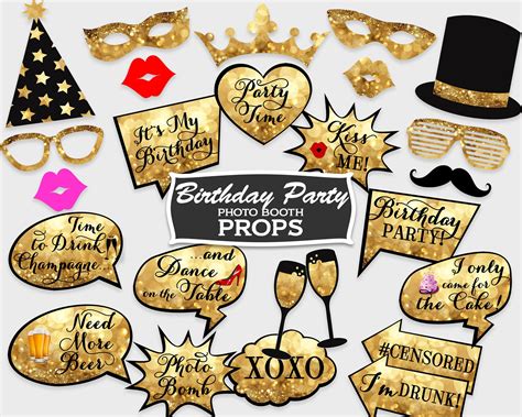 Buy Birthday Party Photo Booth Props Printable Party Props Online