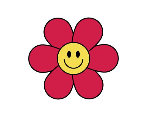 Flower Smiley Face Retro Groovy Flowers Svg Hippy Flowers Svg