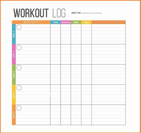 Monthly Workout Schedule Template Fresh Printable Workout Templates In