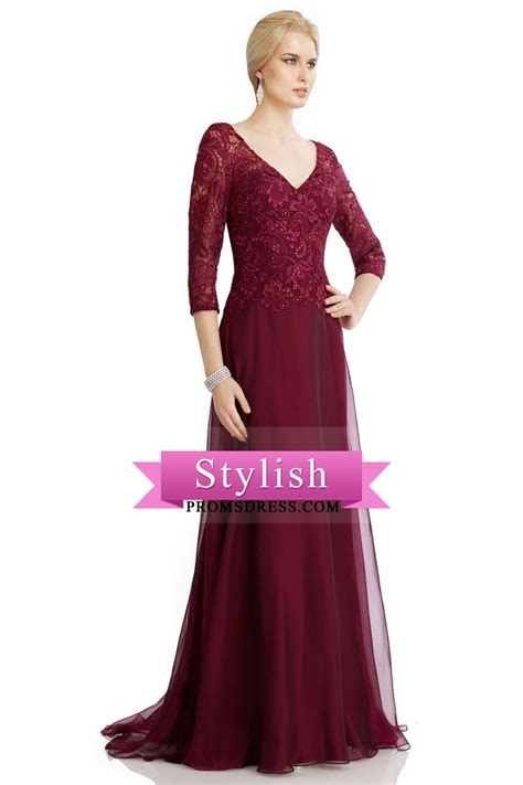 2016 Burgundymaroon Mother Of The Bride Dresses Chiffon With Applique