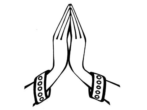 Namaskar Hands Clipart Bw