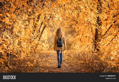 Woman Autumn Park Image And Photo Free Trial Bigstock