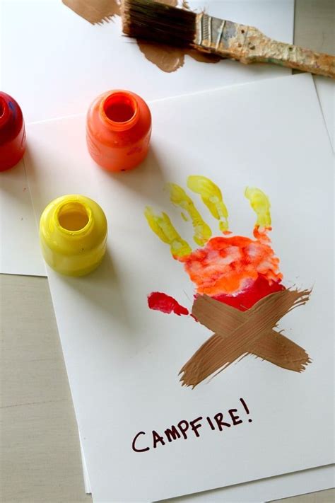Campfire Handprint Art Perfect For Preschoolers Summer And 4th Of July