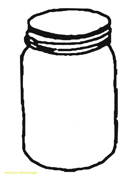 Mason Jar Template Printable Free Sketch Coloring Page