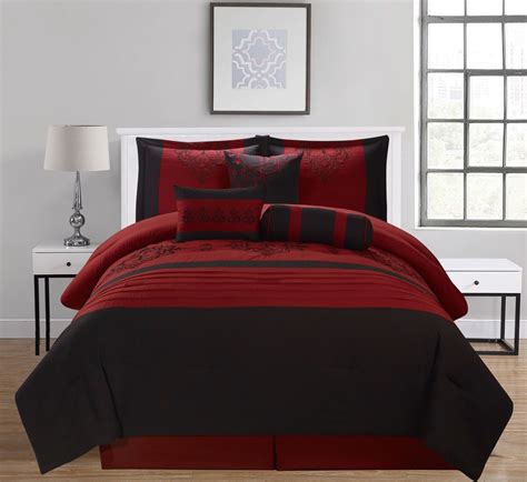 7pcs oversized luxury bed in bag microfiber comforter set black white,queen size. Heba 8PC Comforter Set Extra Soft Oversized Embroidered ...