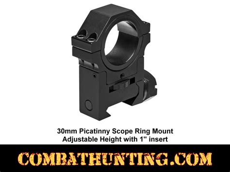 Rah24 30mm Picatinny Scope Ring Mount Adjustable Height With 1 Insert