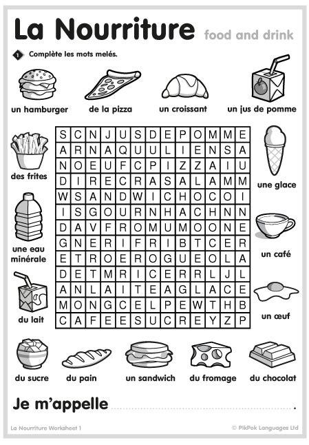 12 Best Images Of French Cuisine Worksheet French Vocabulary