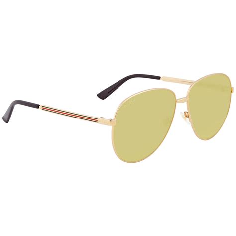 gucci yellow aviator sunglasses gg018s 008 61 gg0138s 008 61 ebay