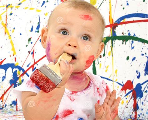 Artistic Baby Stock Photo Image Of Paint Months Beautiful 924072
