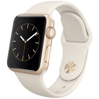 Apple Watch Sport: 38mm Gold Aluminum Case w/ Antique White Sport Band png image