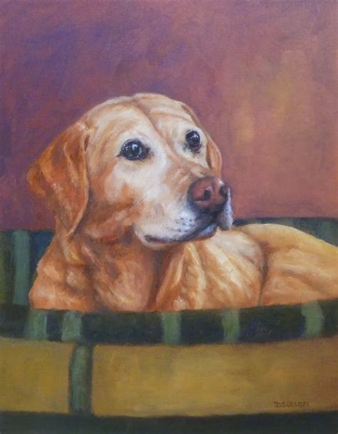 Daily Painting Projects Wise And Comfy Yellow Lab Oil Painting Pet