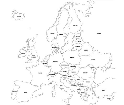 Europe Map Printable Image Coloring Page Coloring Top