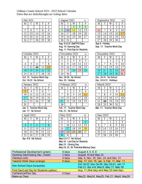 Oldham County School Calendar 2022 2023 Printable Calendar 2022