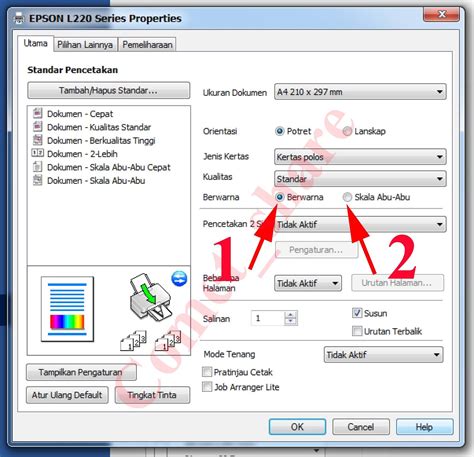 Cara Mengubah Pengaturan Print Hitam Putih Warna Di Printer Epson