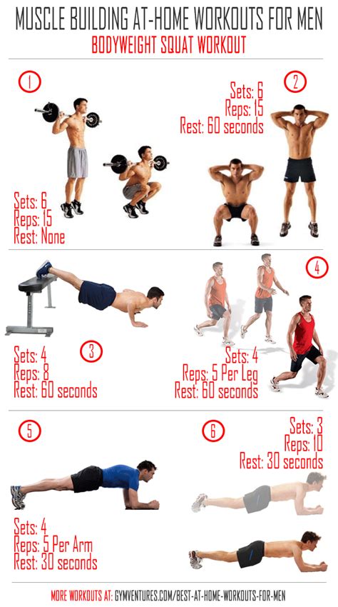 At Home Workouts For Men Bodyweight Squat Workout Ab Workout Men Squat