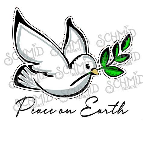 Peace On Earth Dove With Olive Branch Png Design For Etsy