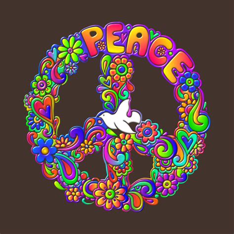 Hippie Flower Power Peace Sign Peace Symbol Flower T Shirt Teepublic