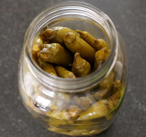 Green Chili Pepper Pickles Gochu Jangajji Recipe
