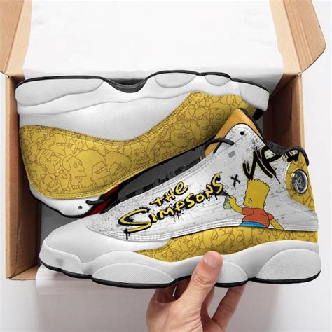 The Simpsons Cartoon Air Jordan 13 Bart Simpson Shoes The Etsy