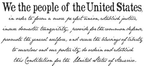 We The People Constitution Preamble 465 X 22 Wording