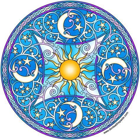 Celestial Mandala Mandala Drawing Sun And Moon Mandala Mandala Art
