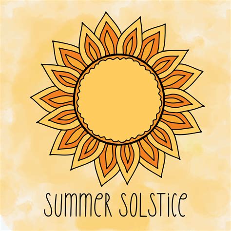 Summer Solstice June 21. Longest day of the year. Vector illustration