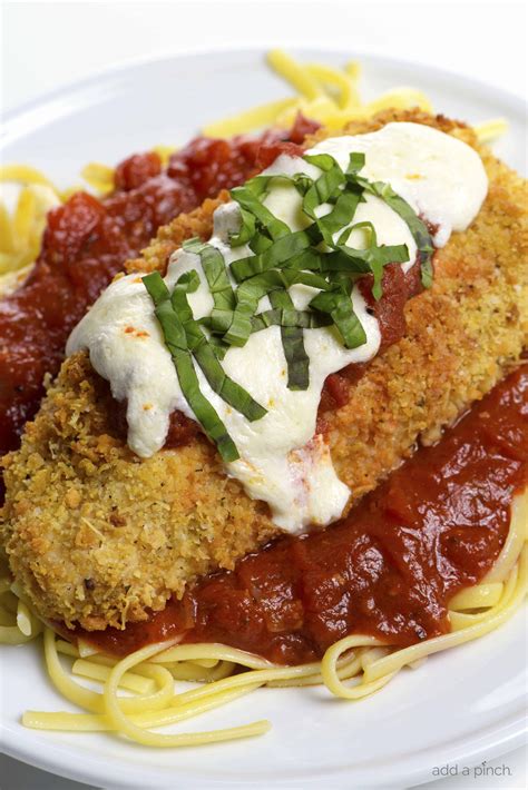 When you're craving chicken parmesan, this is exactly what you'd want. Baked Chicken Parmesan Recipe - Add a Pinch