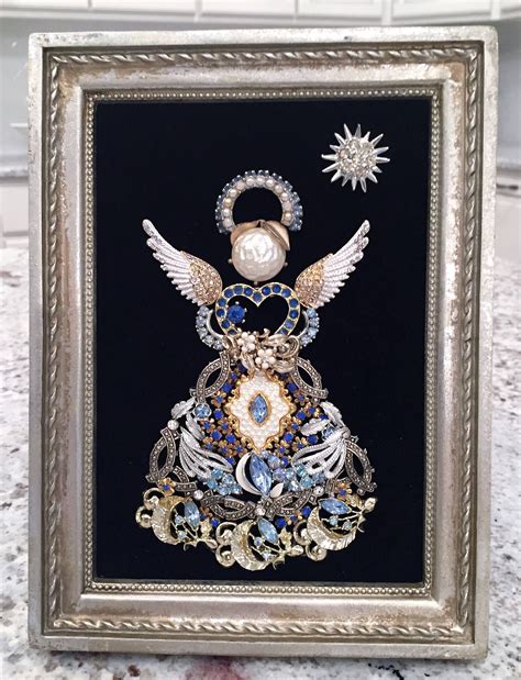 Costumevintage Jewelry Framed Art Of An Angel By Nottooshabbydesignco