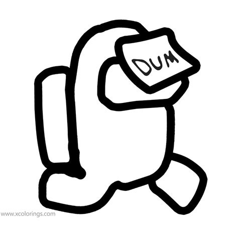 Free among us at home coloring page online. Among Us Coloring Pages Dum Character - XColorings.com