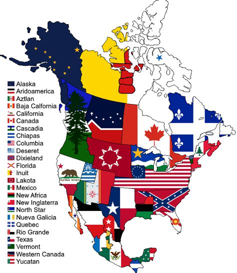 Balkanization Of North America Flag Map Vexillology