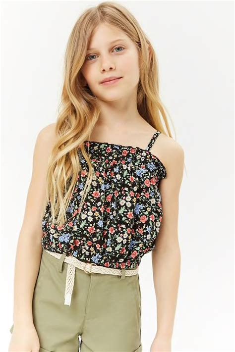 Girls Floral Smocked Peasant Cami Kids Types Of Fashion Styles