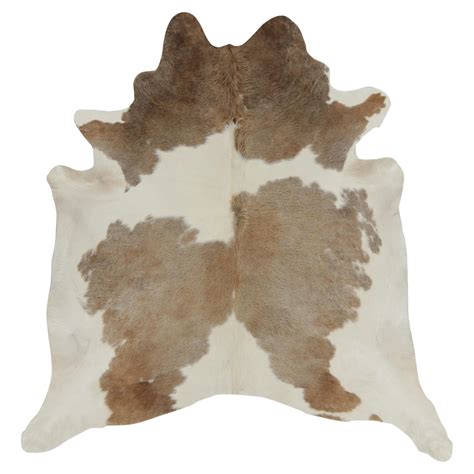 Rug And Kilims Contemporary Cowhide Rug In White And Beige Brown For