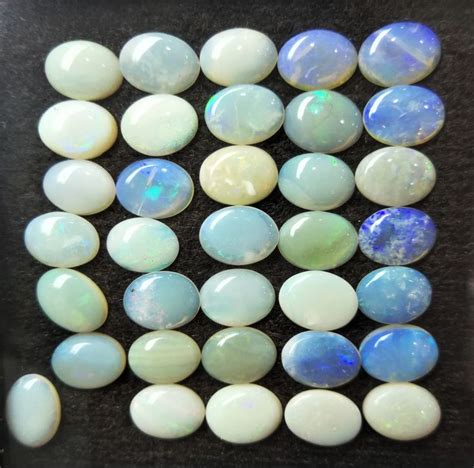 8x6mm Milky Oval Boulder Opal Oval Opal Milky Blue Color Cabochon