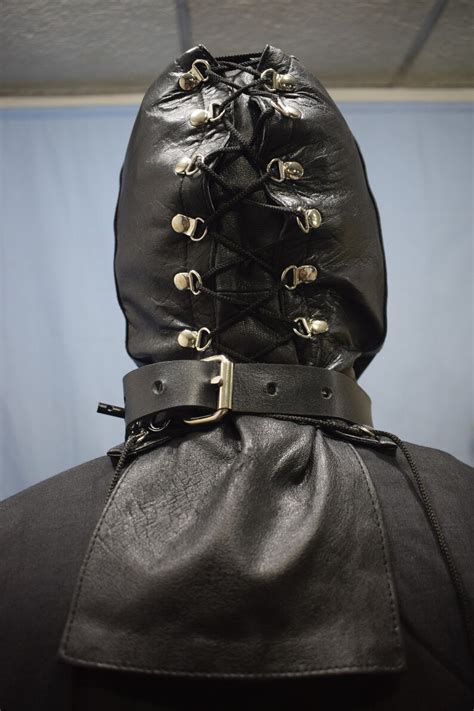 Genuine Leather Submissive Bdsm Open Mouth Hood Cosplay Etsy
